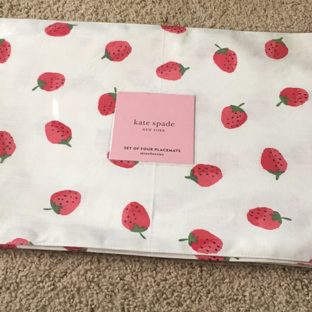 Kate Spade Set of 4 Strawberry Placemats